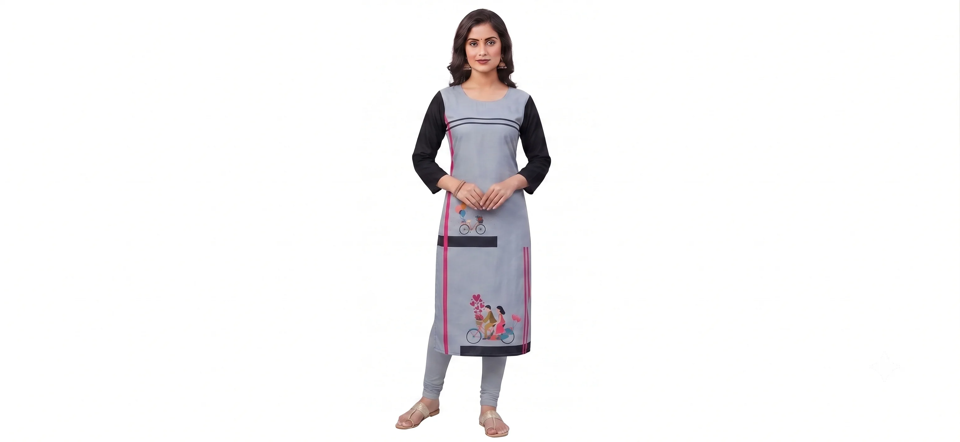Grey Printed Kurti